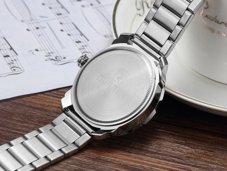 CURREN 8266 Mens Watches Top Brand Luxury Sport Quartz Watch 3ATM Waterproof Men's stainless steel Wrist watch
