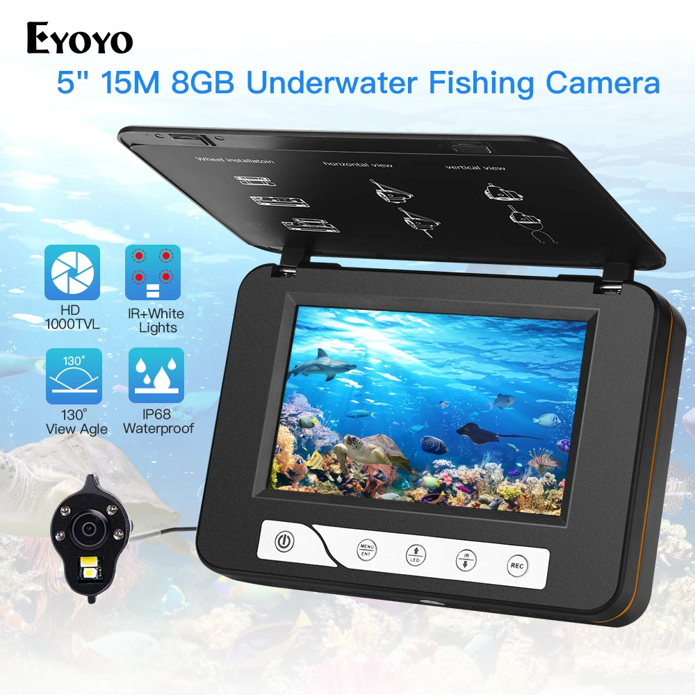 Eyoyo Portable Underwater Fishing Camera,5" Fish Finder With High