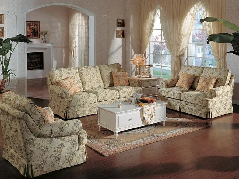 American country style fabric sofa set from china