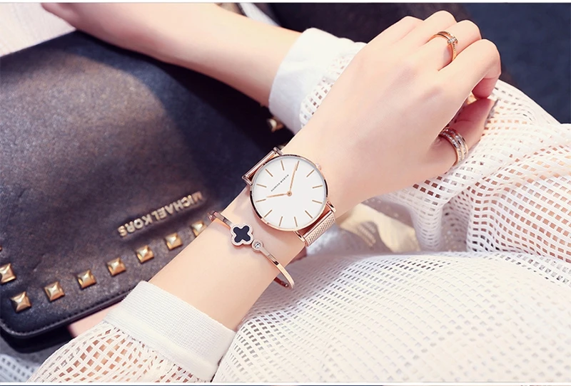 Hannah Martin Ch36 Stainless Steel Mesh Band Japan Quartz Movement High 