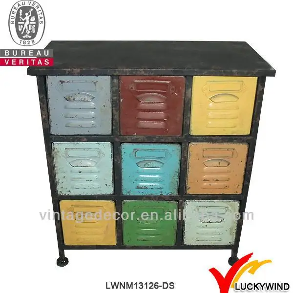 Small Hand Painted Metal Drawer Storage Cabinet For Sale Buy