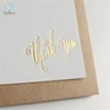 Custom thank you card Recycled Paper Customized Fancy Design Offset Printing gold foil Thank You Card with envelope