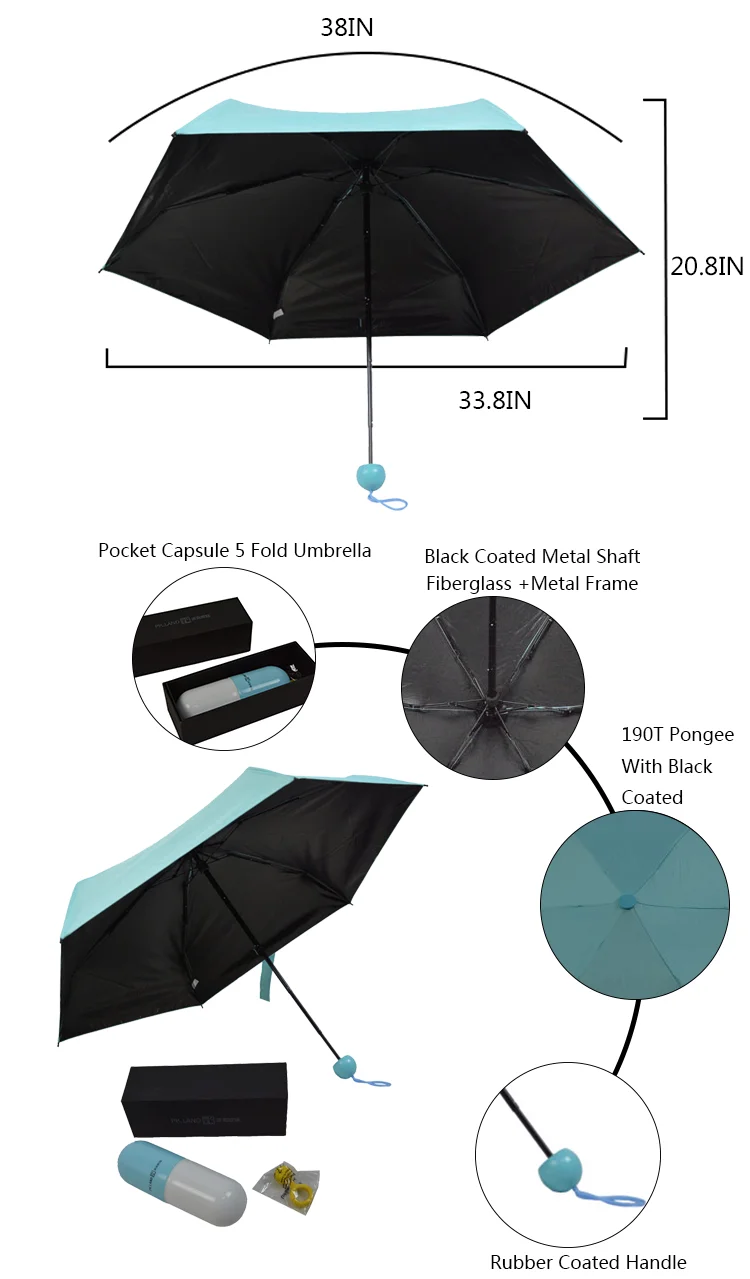 Factory Cheap Mini Capsule 5 Fold Cell Phone Umbrella Buy Capsule