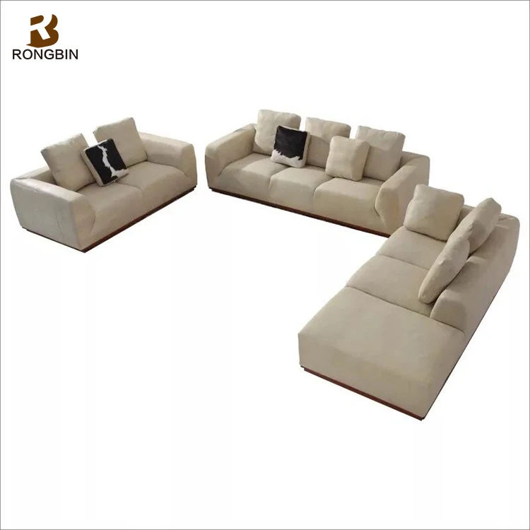 Living Room Removable Cave Bonaldo Suede Leather High Quality Sofa Set