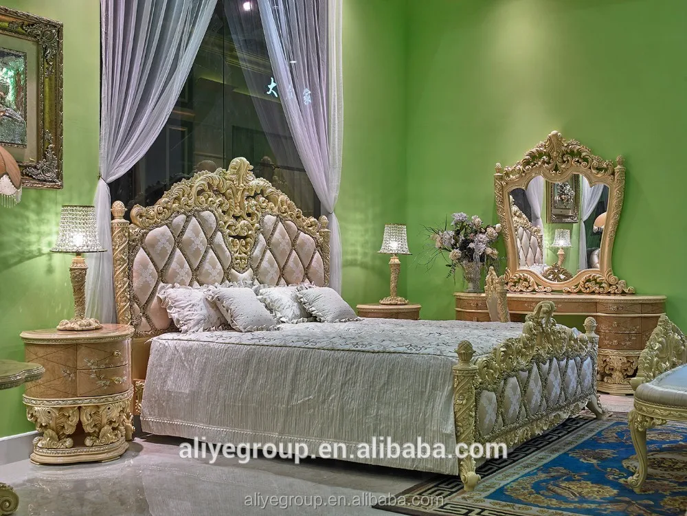 Royal Luxury Bedroom Furniture Vanity Dresser Table With Mirror