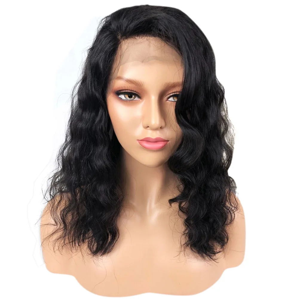 100% Human Hair Glueless Short Bob Wigs Full Lace Wigs With Baby Hair ...