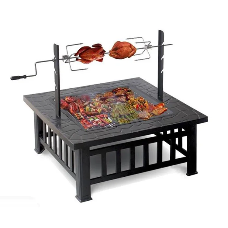 Outdoor Wood Charcoal Burning Hot Sale Fire Pit With Bbq Grill