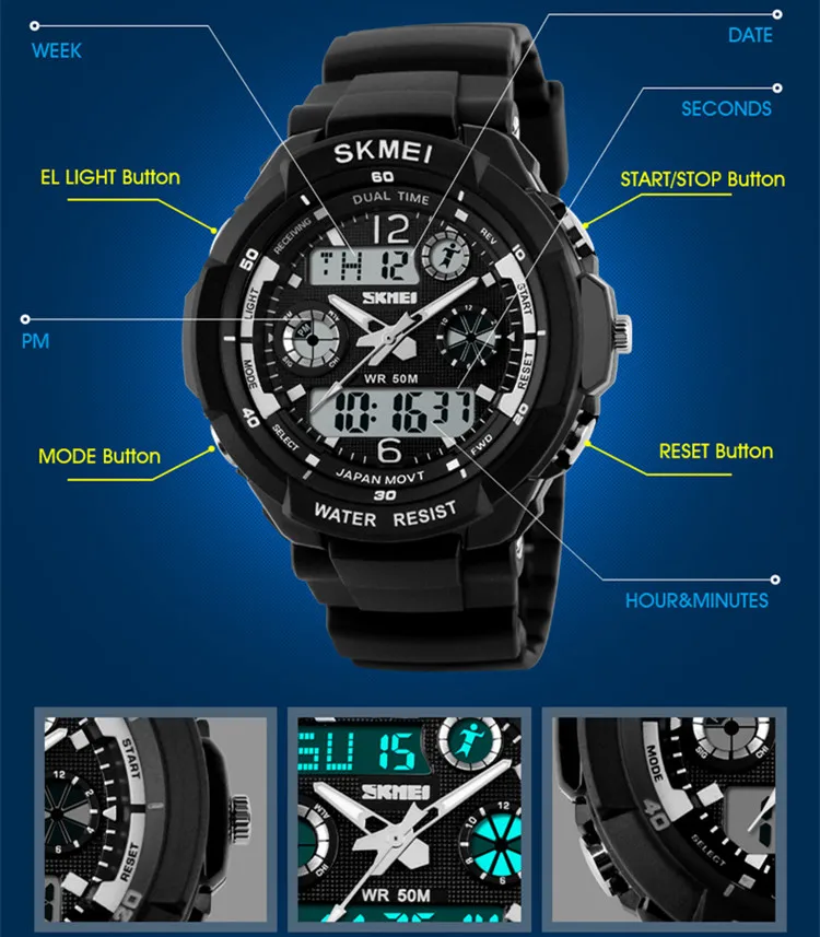 Multifunctional Digital Analog Watch From Skmei Digital Watch 0931 ...