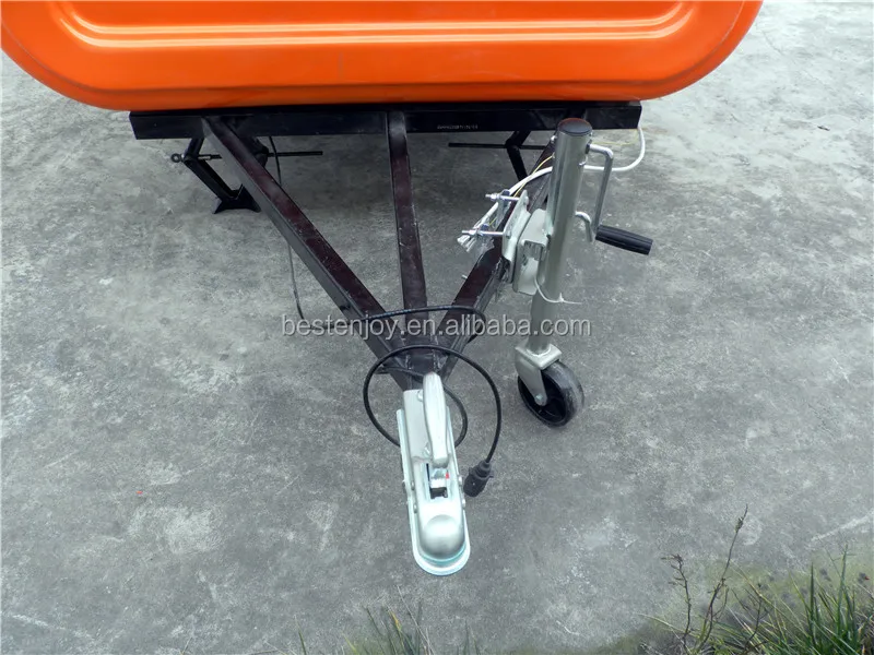 mobile food cart with frozen yogurt machine orange - 01