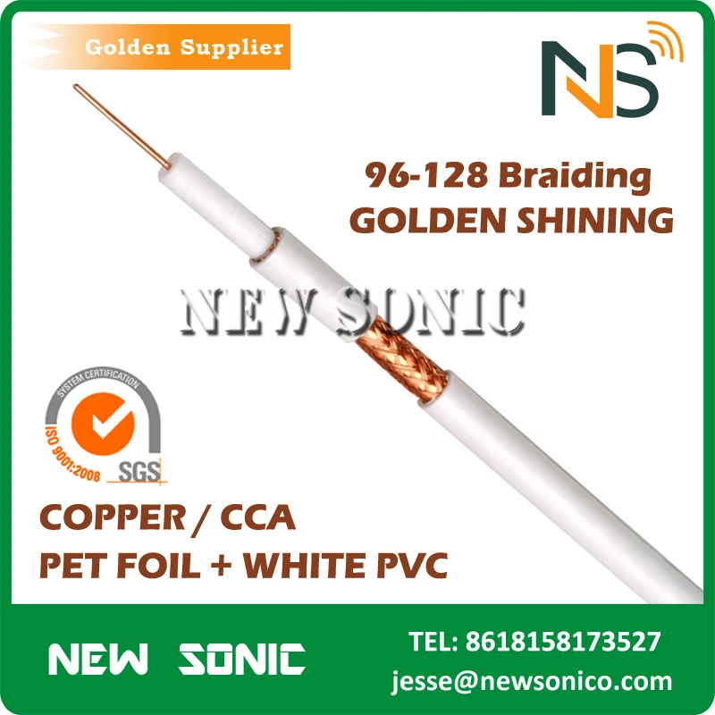 Low Loss Rg6 Cable 5c2v Coaxial Cable High Quality 750hm 100m Astel