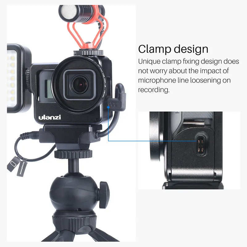 Ulanzi V3 Protective Housing Frame Mount Action Camera Case Vlogging Cage For Gopro Hero 7 6 5