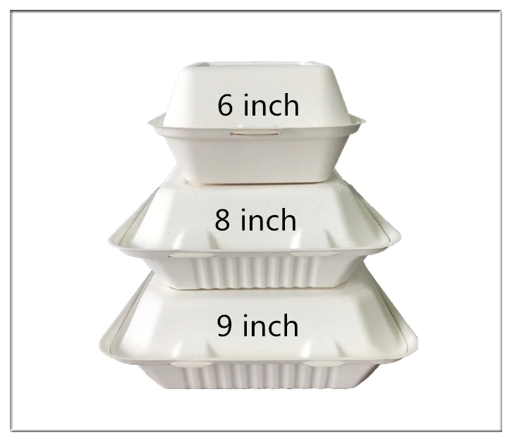 Hamburger Box Disposable Bamboo Biodegradable Eco-friendly Tableware Box 6
