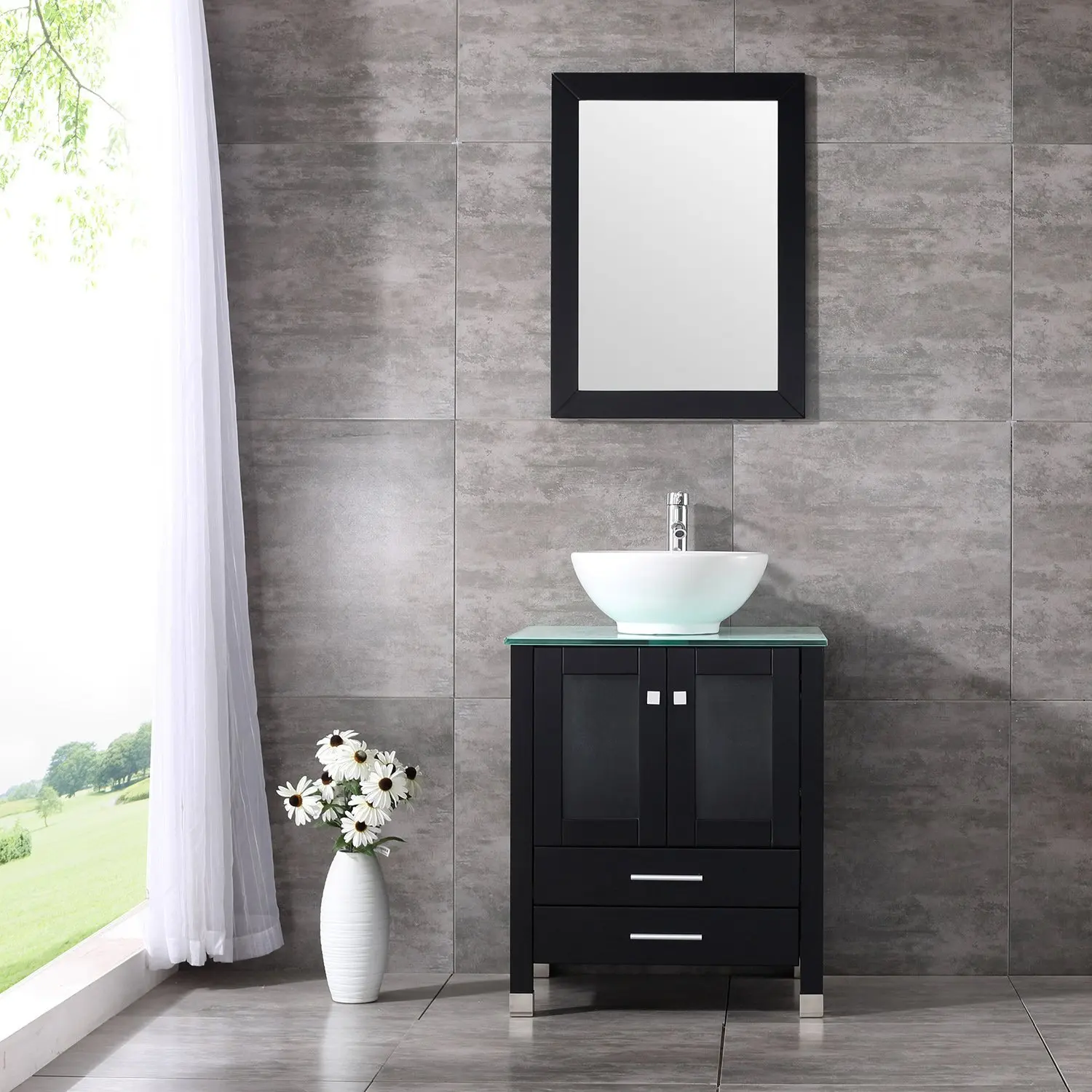 bowl sink and cabinet