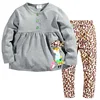 high quality soft baby leopard girls clothing kids designer pajamas