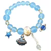 Female Bursting Stone Crystal Shell Chalcedony Colored Glass Beading Jade Bracelet