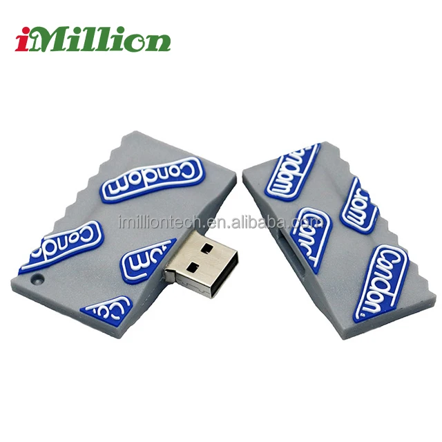 Rose-shaped USB drive in red silicone with petal texture
