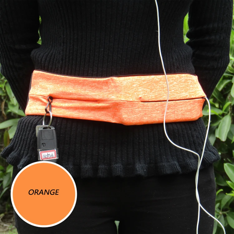 2021 Neoprene waterproof waistband elastic with custom logo waist pouch bag pack belt with key holder clip for phone