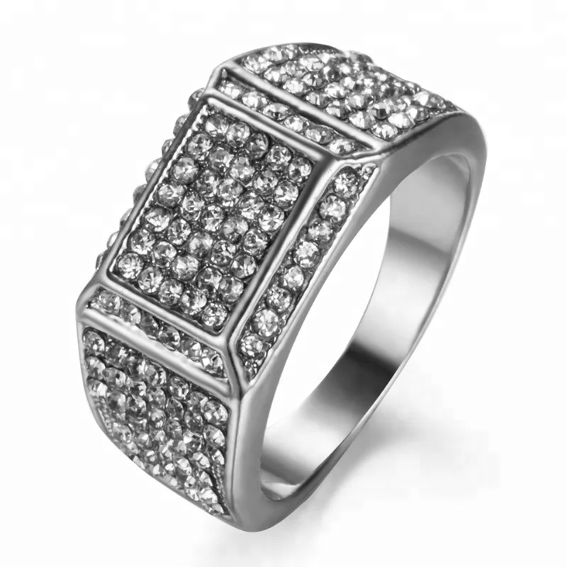 Dubai White Gold Men's Ring Wholesale Directly Buy Unique Rings Men