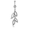 European and American Popular New Animal Spider Leaves Combined Stainless Steel Belly Button Ring For Sexy Women