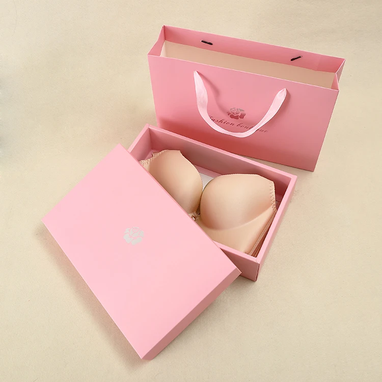 Luxury White Card Paper Custom Bra Packing Scarf And Pantie Packaging