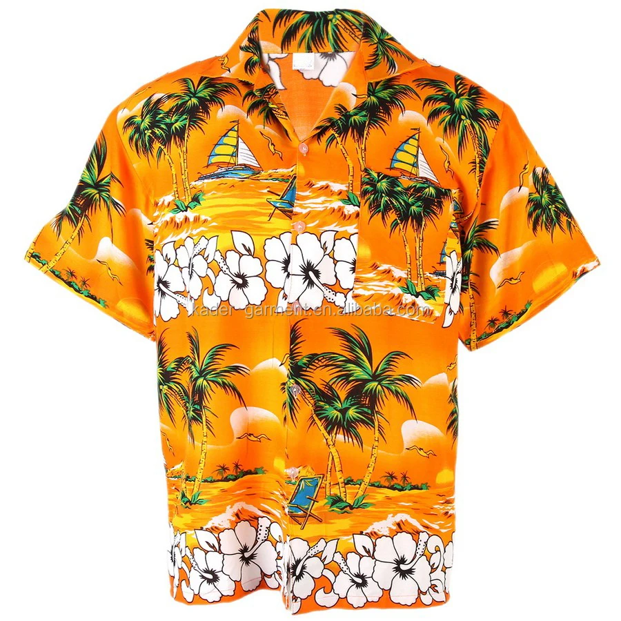 Mens Hawaiian Aloha Shirt Sublimation Printing Casual Shirt - Buy ...
