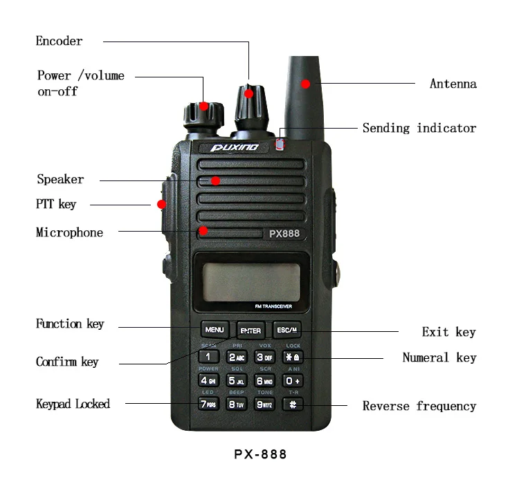 PUXING PX-888 HANDHELD Two Way Radio PROFESSIONAL Transceiver Portable WALKIE TALKIE 128 Channels Long Distance Two Way Radio