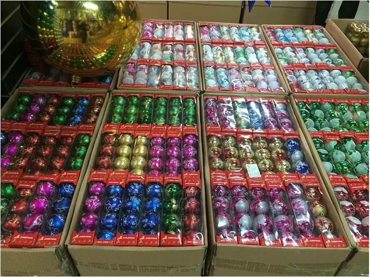 new  product christmas decor multi - coloured christmas ball 3-10cm sets with pvc box for christmas