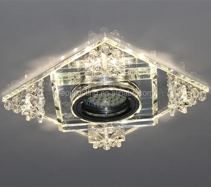
crystal glued square ceiling lamp spotlight downlight indoor lighting MR16+LEDGU5.3 house decoration lamp for home hotel holiday 