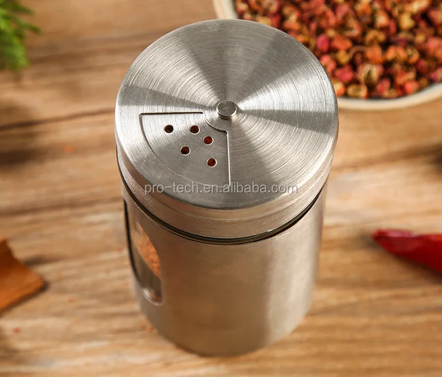 stainless steel salt pepper condiment shaker 3pcs set spice