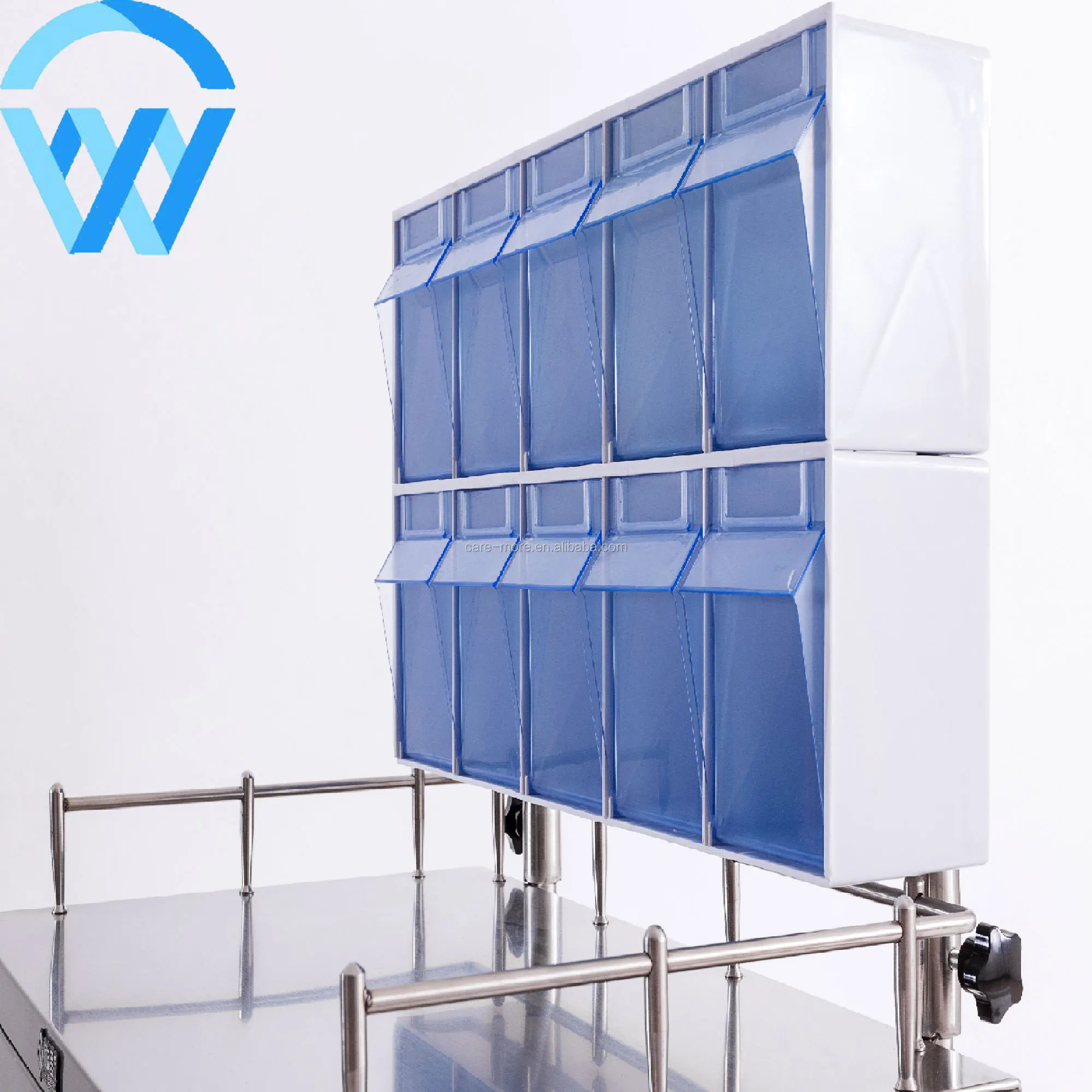 2018 Hot Selling Hospital Use Stainless Steel Medical Cart Nuring Anesthesia Trolley with Five Drawers