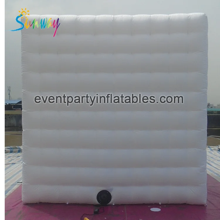 Wit 2 Deuren Opblaasbare Led Verlichting Photo Booth Tent Witte Opblaasbare Kubus Tent,Opblaasbare Tent Met Led