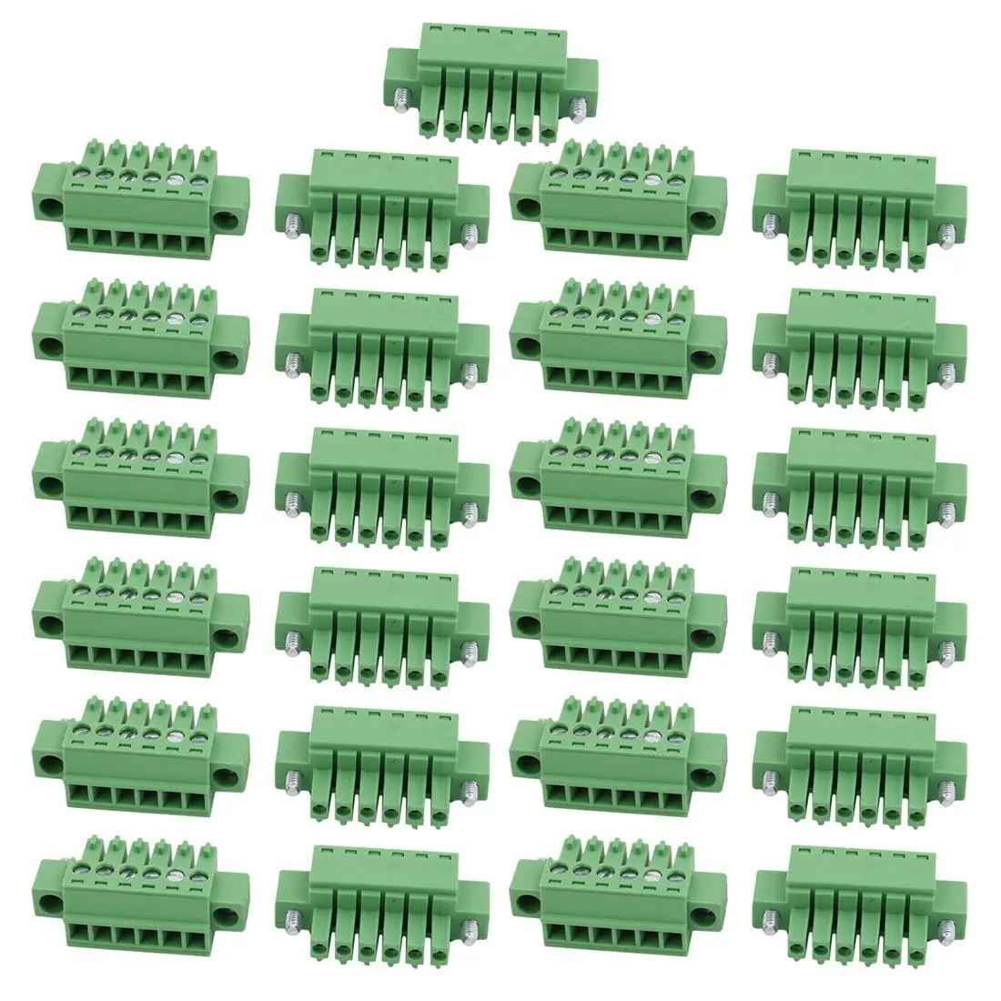 uxcell 25Pcs LC1M AC300V 8A 3.5mm Pitch 6P PCB Mount Terminal Block Wire Connector