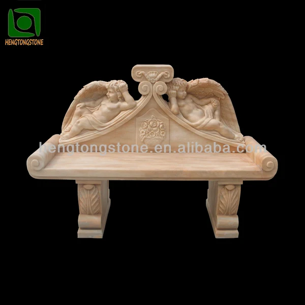Marble Angel Bench for Garden