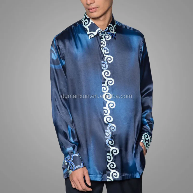 Men Clothing Ethnic Wear Long Sleeve Batik Shirt Islamic Men Long 