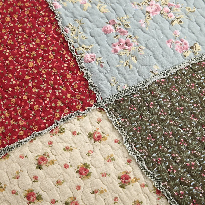 自定义徽标拼布绗缝棉质豪华批发酒店被子床上用品四件套床单床罩被套