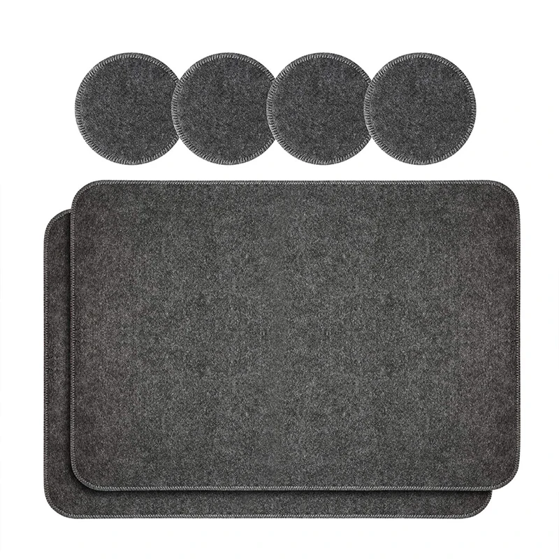Felt Table Placemats Set Of 2 And Coasters Dining Set Of 4 Buy Felt