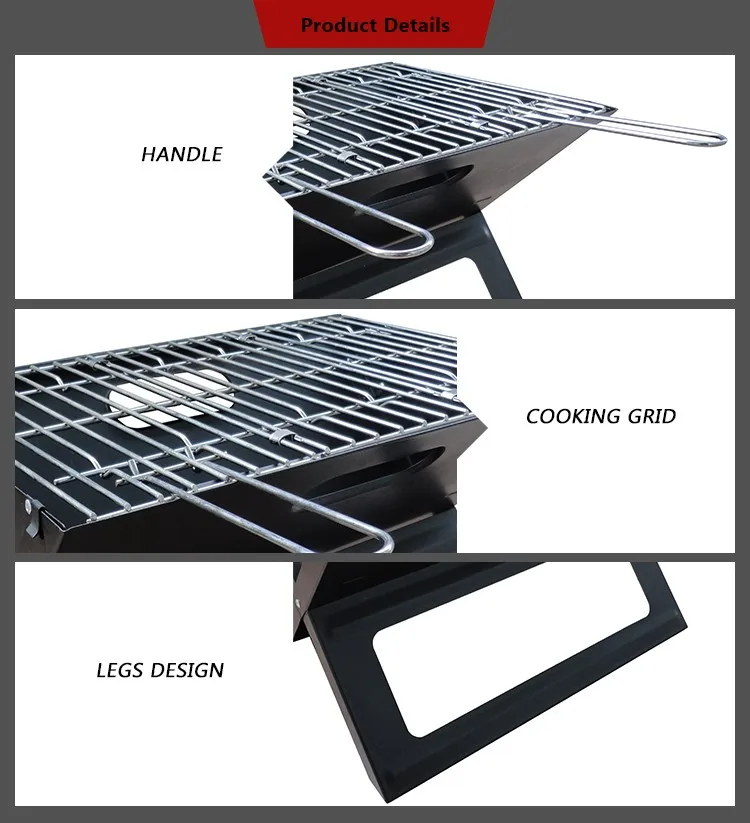 Foldable Xshape Barbecue Grill X Shape Style Adjustable Charcoal Bbq