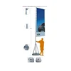 outdoor advertising display exhibit 5 meter whole plastic water injectio base portable aluminum telescapic flagpole in promotion