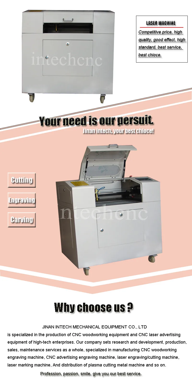 Newest 5030 laser cutting jewelry machine for wood fabric Acrylic Stone Granite