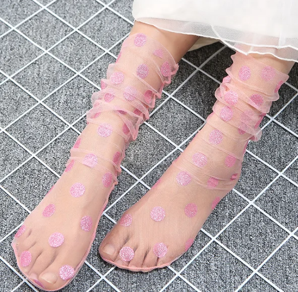 sparkle transparent knee high socks