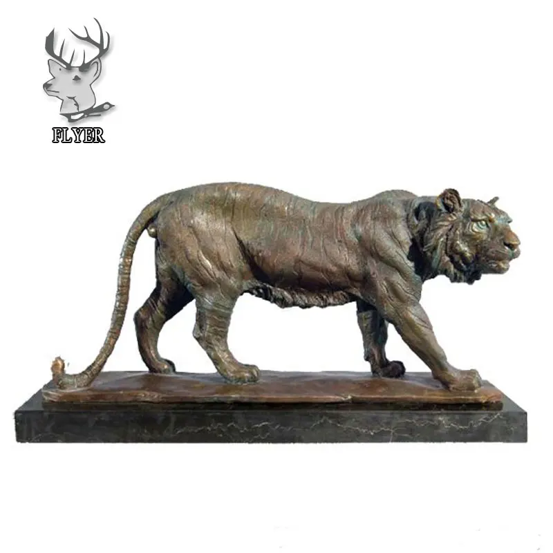 Outdoor Decorative Lifesize Animal Antique Bronze Tiger Statue For
