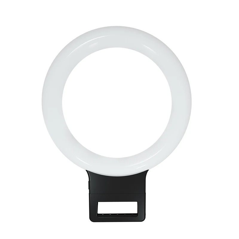 XJ-18 selfie ring light led rechargeable round shape portable selfie flash light for smartphone with 36leds two color light
