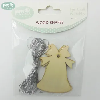 Wholesale Wooden Bell Shapes Christmas Wooden Hanging Tag