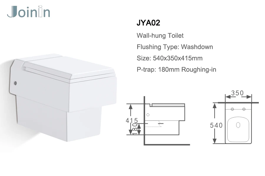 JOININ India chaozhou Sanitary Ware Water Closet Ceramic round Wall Hung Toilet JYA02