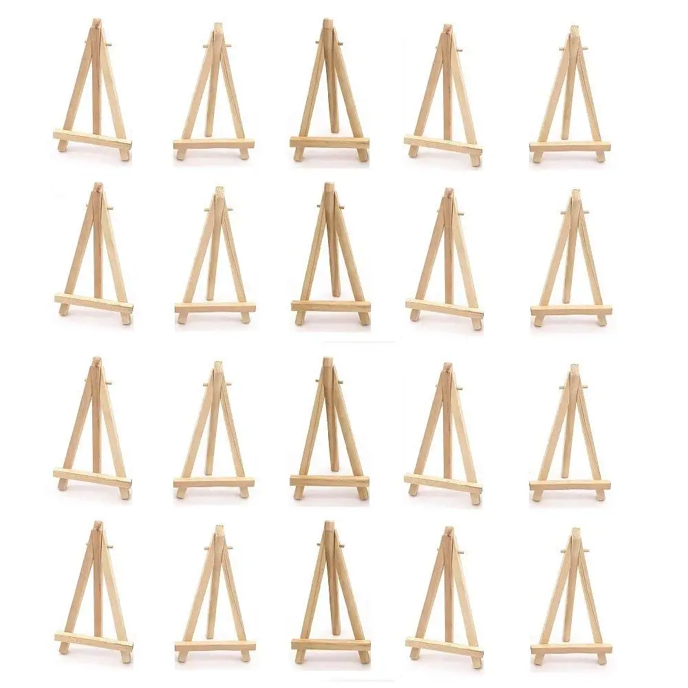 Craft Drawing Tabletop Holder Stand for Painting Party Art Decoration Photos MEEDEN 4 by 4 Inch Stretched Canvas /& 3 by 5 Inch Pine Wood Easel Set of 12 Signs