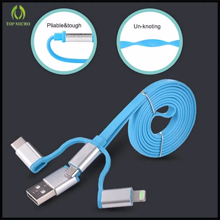 New Design Quick Charge 3in1 for iphone Android Micro Type-C USB Data Line Cable - ANKUX.COM