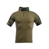 High Quality Woodland Camouflage Frog Style Short Sleeve Military T-shirt