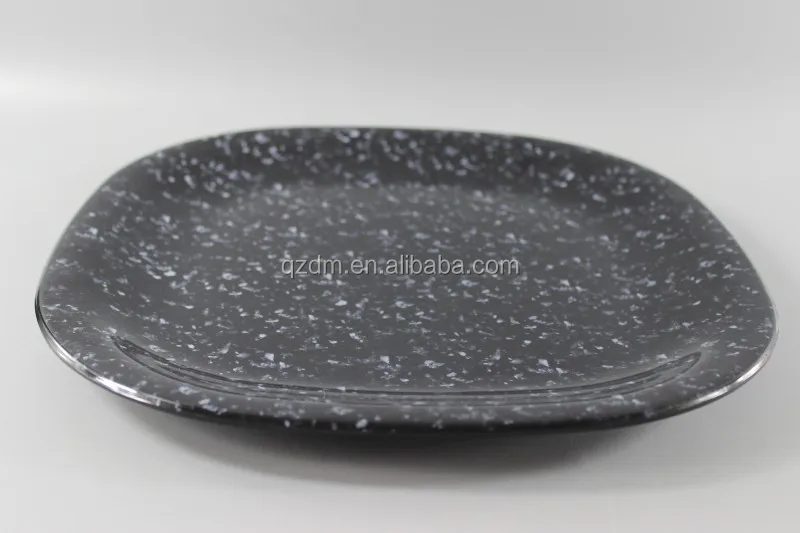 Black Plate , Melamine Square Plate Dessert Plate