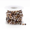 Wholesale Gold Plated Brass Wire Wrapped Bamboo Agate Beaded Rosary Chains