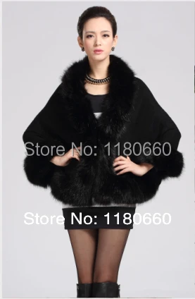 New elegant cashmere shawl imitation fox fur cape coat jacket women women leather jacket fur leather
